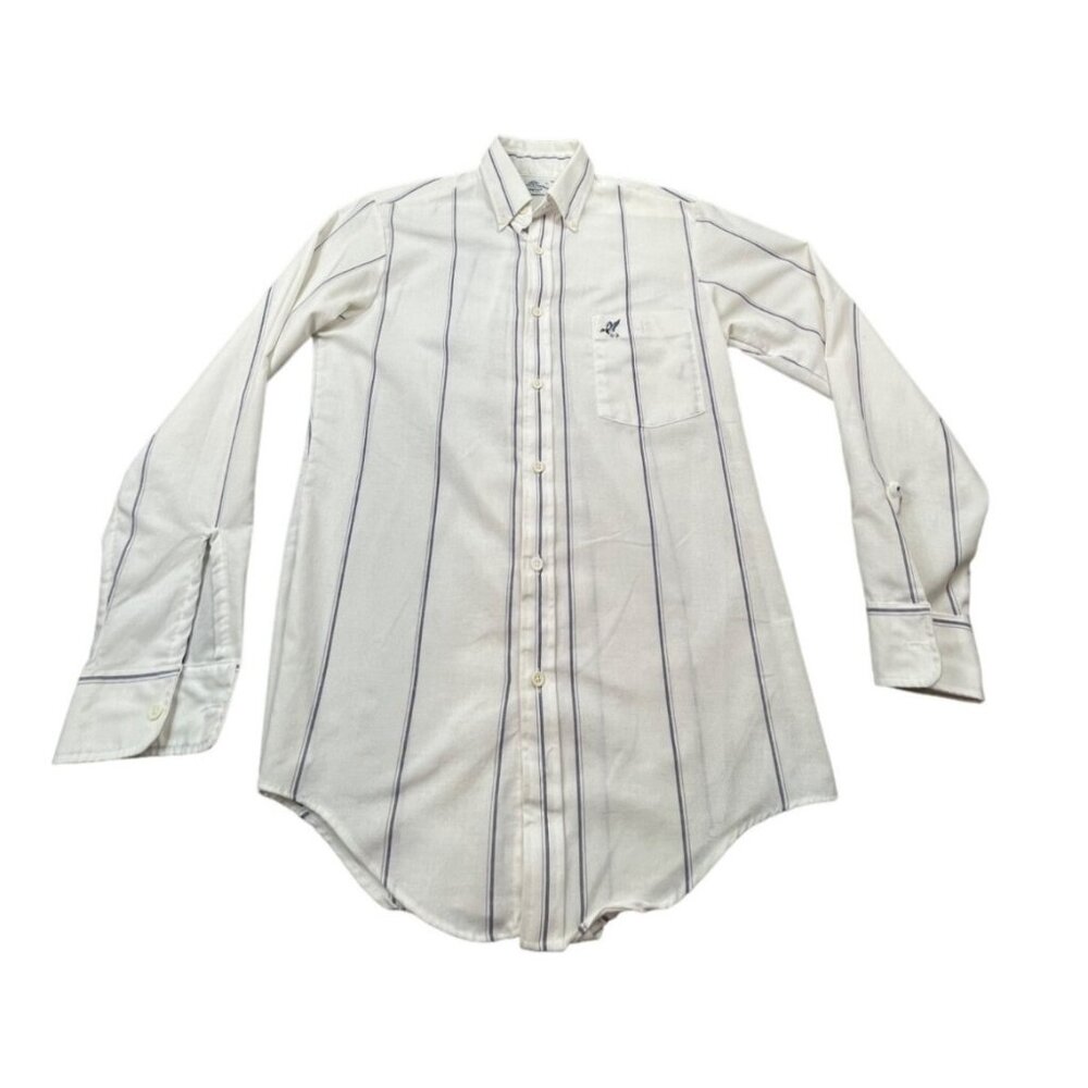 Vintage Pinetree Southern Collection Shirt Mens Small White Blue Stripe USA Made